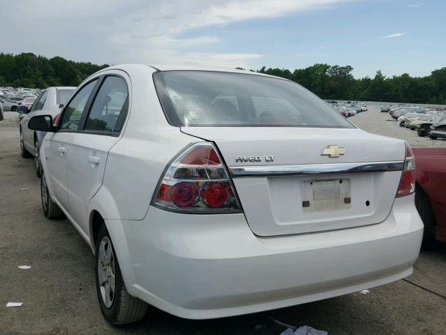 KL1TD56E89B347182 - 2009 CHEVROLET AVEO LS WHITE photo 3