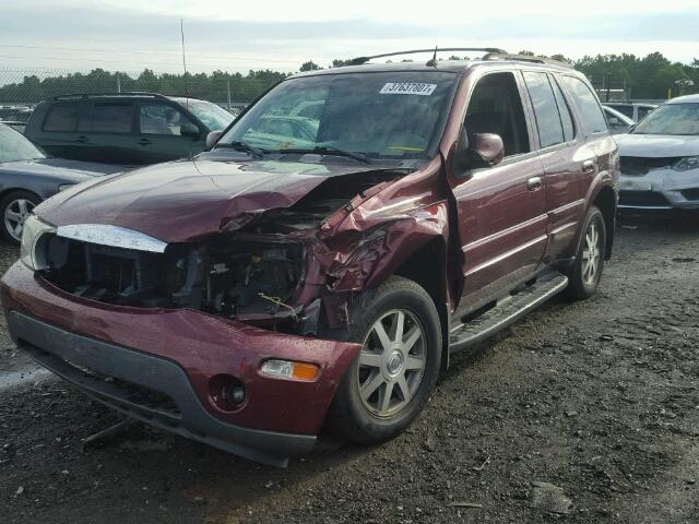 5GADT13S242302011 - 2004 BUICK RAINIER CX MAROON photo 2