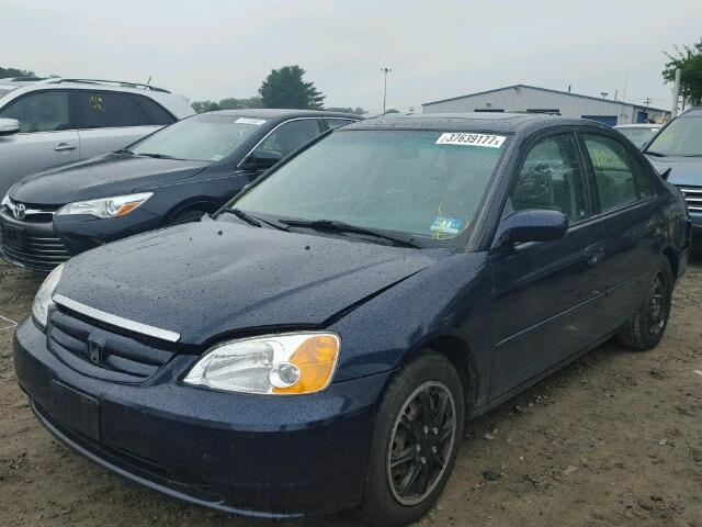 2HGES26761H596875 - 2001 HONDA CIVIC EX BLUE photo 2