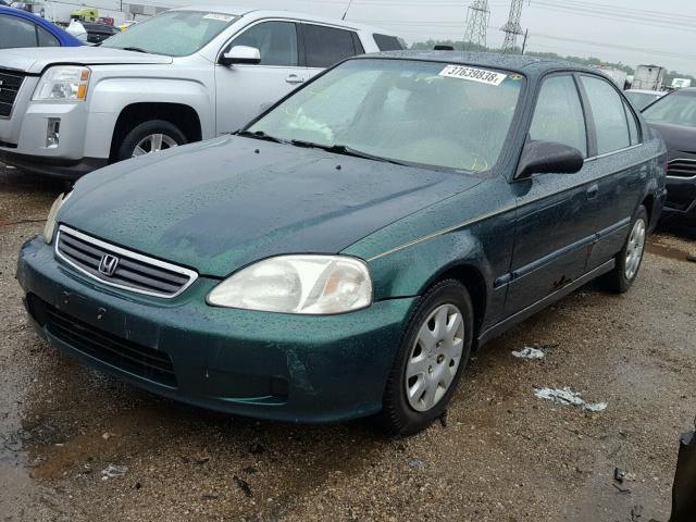 2HGEJ6611XH530975 - 1999 HONDA CIVIC BASE GREEN photo 2