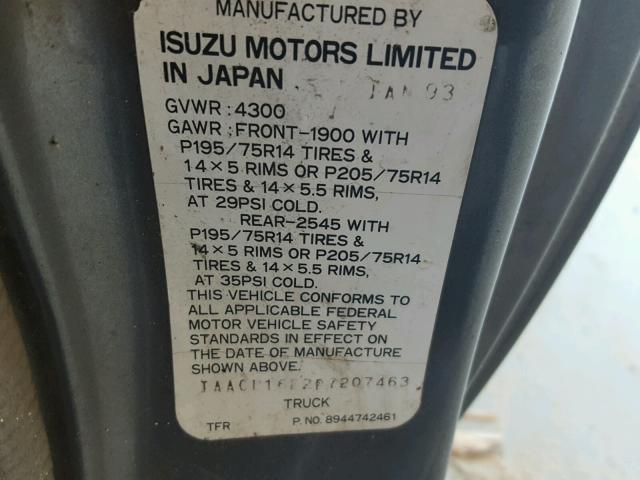 JAACL16E2P7207463 - 1993 ISUZU CONVENTION GRAY photo 10