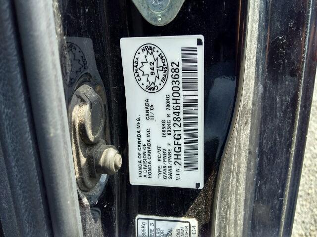 2HGFG12846H003682 - 2006 HONDA CIVIC EX შავი ფოტო 10