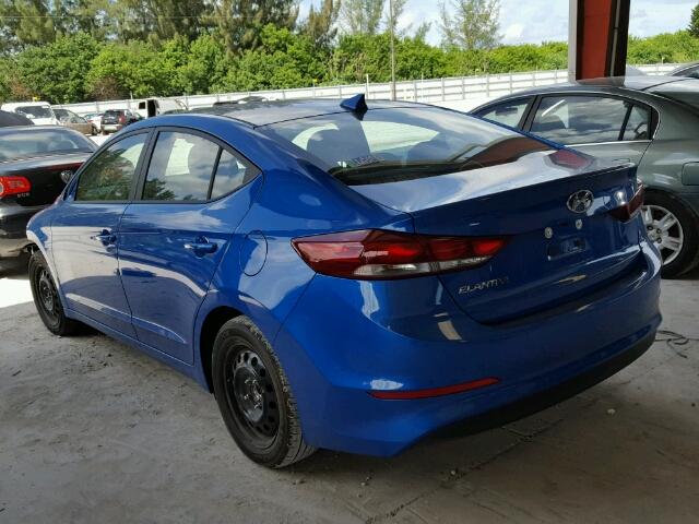 KMHD84LF7HU162824 - 2017 HYUNDAI ELANTRA SE BLUE photo 3