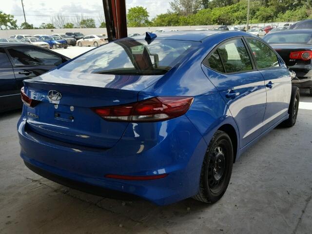 KMHD84LF7HU162824 - 2017 HYUNDAI ELANTRA SE BLUE photo 4