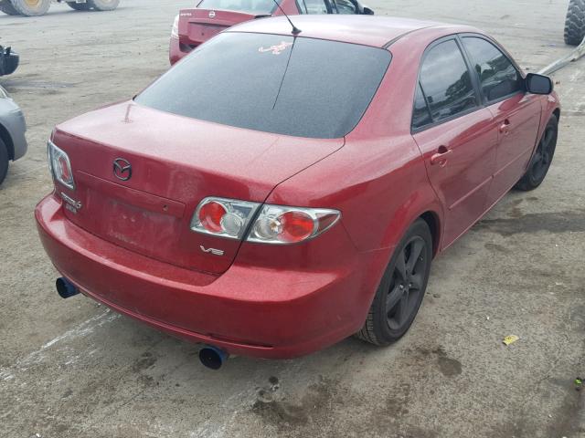 1YVHP80D165M48690 - 2006 MAZDA 6 S MAROON photo 4