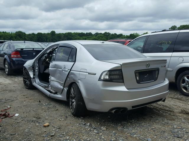 19UUA76597A002233 - 2007 ACURA TL TYPE S SILVER photo 3