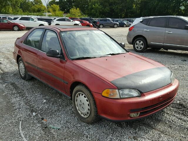 JHMEH9599NS001569 - 1992 HONDA CIVIC EX/E MAROON photo 1