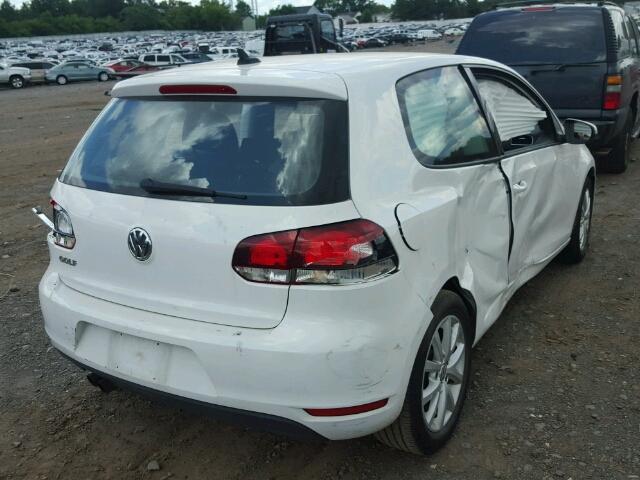 WVWBB7AJ1CW309948 - 2012 VOLKSWAGEN GOLF WHITE photo 4