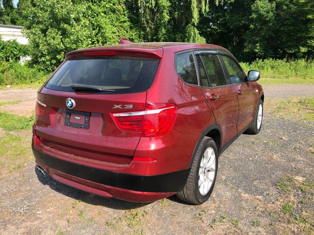 5UXWX7C56CL889670 - 2012 BMW X3 XDRIVE3 RED photo 4