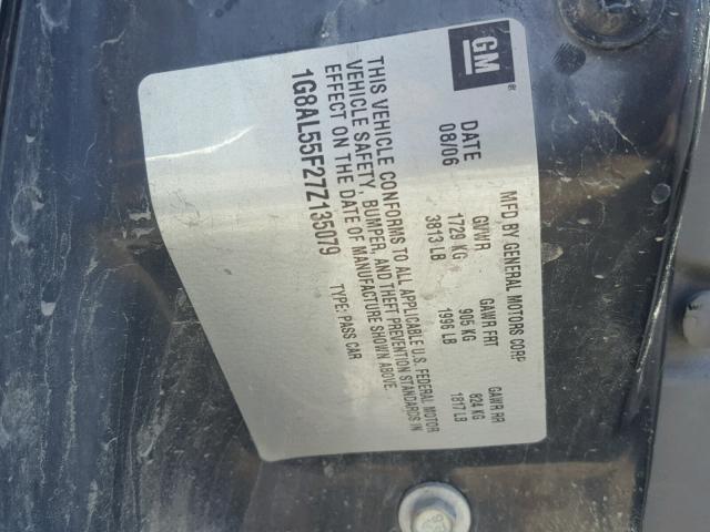 1G8AL55F27Z135079 - 2007 SATURN ION LEVEL WHITE photo 10