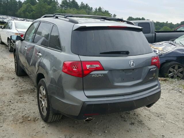 2HNYD28238H524480 - 2008 ACURA MDX GRAY photo 3