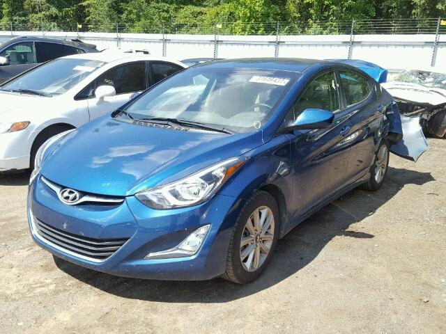 KMHDH4AE3EU083656 - 2014 HYUNDAI ELANTRA SE BLUE photo 2