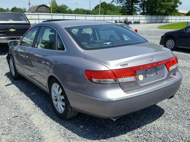 KMHFC46F76A039574 - 2006 HYUNDAI AZERA SE SILVER photo 3