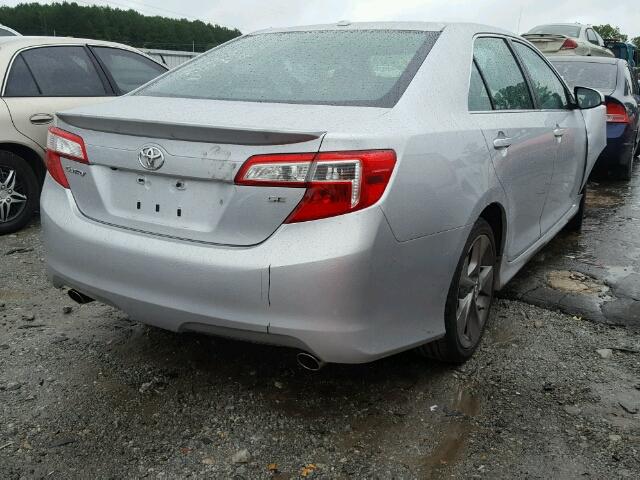 4T1BK1FK3CU002626 - 2012 TOYOTA CAMRY SE SILVER photo 4