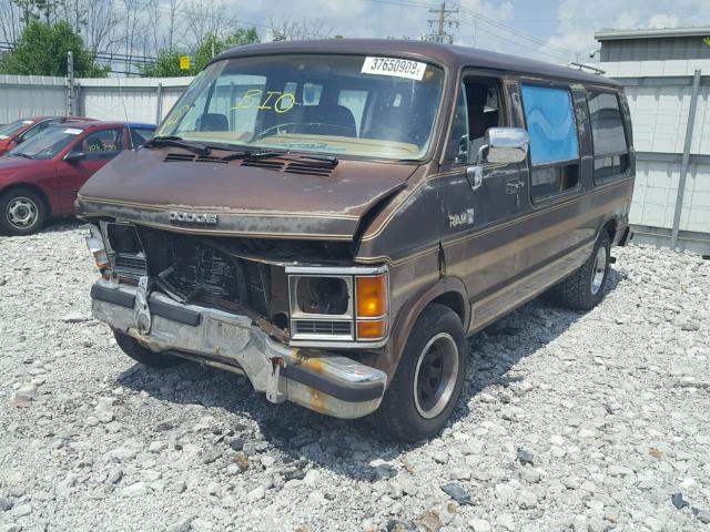 2B6HB23YXJK114036 - 1988 DODGE RAM VAN B2 BROWN photo 2