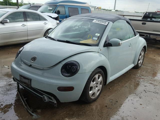 3VWCK21YX3M315782 - 2003 VOLKSWAGEN NEW BEETLE BLUE photo 2