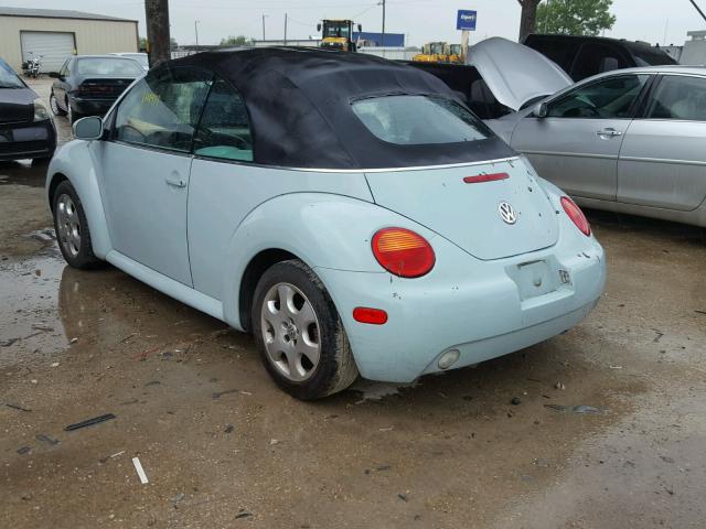 3VWCK21YX3M315782 - 2003 VOLKSWAGEN NEW BEETLE ლურჯი ფოტო 3