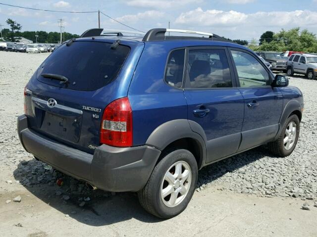 KM8JN72D85U143157 - 2005 HYUNDAI TUCSON GLS BLUE photo 4