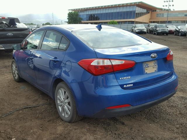 KNAFX4A66E5226633 - 2014 KIA FORTE LX BLUE photo 3