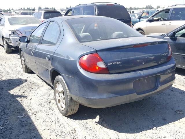 1B3ES46C61D147993 - 2001 DODGE NEON SE BLUE photo 3