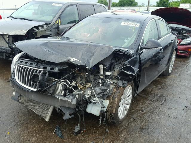 2G4GS5EV6D9155573 - 2013 BUICK REGAL PREM BLACK photo 2