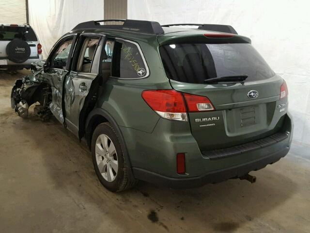 4S4BRBGC9B3391625 - 2011 SUBARU OUTBACK 2. GREEN photo 3