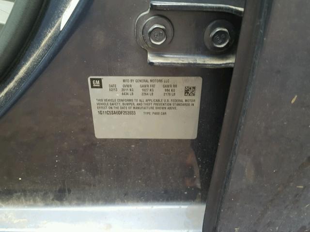 1G11C5SA6DF253933 - 2013 CHEVROLET MALIBU 1LT 蓝色 照片 10