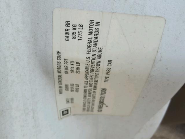 1G1NE52MXX6170306 - 1999 CHEVROLET MALIBU LS თეთრი ფოტო 10