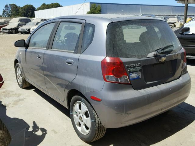 KL1TD66646B666671 - 2006 CHEVROLET AVEO BASE Gris photo 3