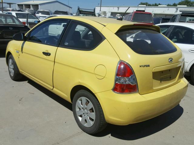 KMHCM36C29U124311 - 2009 HYUNDAI ACCENT GS YELLOW photo 3