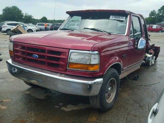 1FTEX15N4SKB63530 - 1995 FORD F150 MAROON photo 2