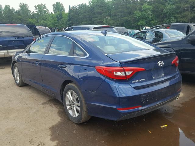 5NPE24AF7GH411399 - 2016 HYUNDAI SONATA SE ლურჯი ფოტო 3