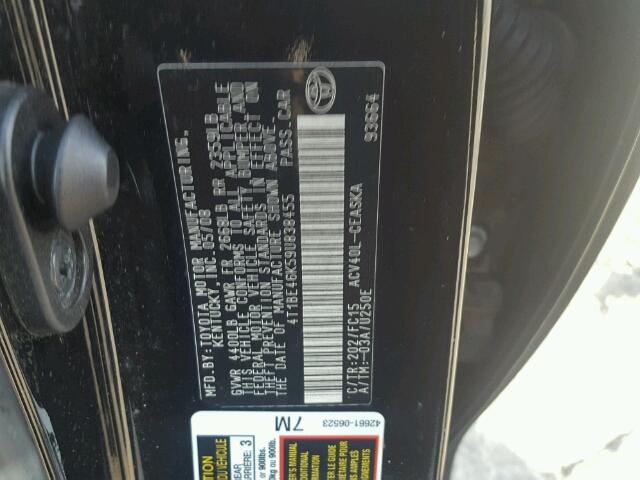 4T1BE46K59U838455 - 2009 TOYOTA CAMRY BASE BLACK photo 10