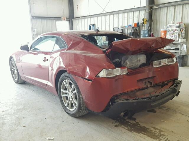 2G1FE1E35E9265331 - 2014 CHEVROLET CAMARO LS MAROON photo 3