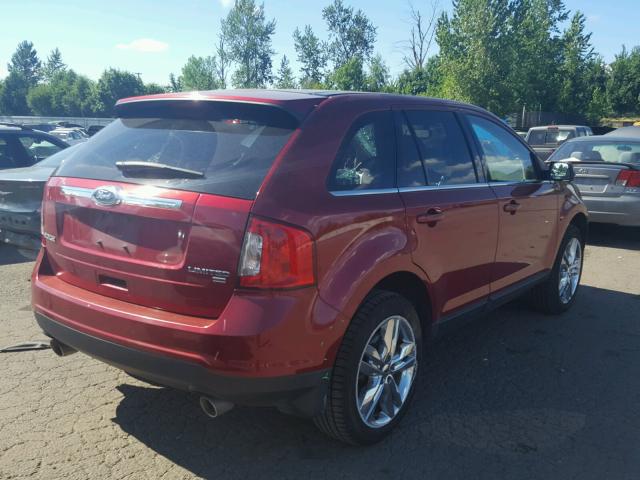 2FMDK4KCXDBC49528 - 2013 FORD EDGE LIMIT RED photo 4