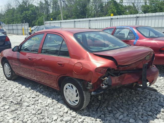 1FAFP13P7XW184516 - 1999 FORD ESCORT SE RED photo 3