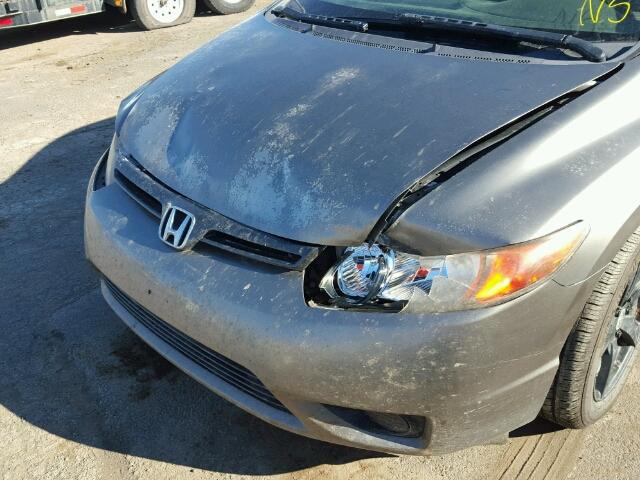 2HGFG12686H011900 - 2006 HONDA CIVIC LX GRAY photo 9