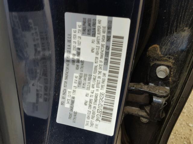 3MYDLBZV1GY124296 - 2016 TOYOTA SCION IA BLUE photo 10