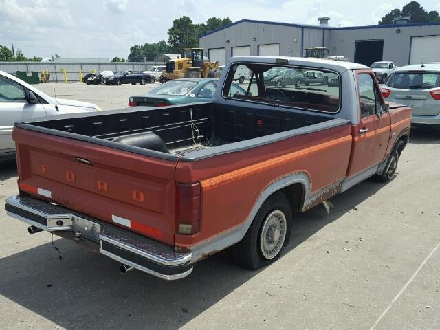 2FTDF15F1ECA09650 - 1984 FORD F150 ORANGE photo 4