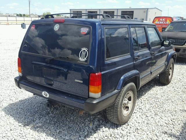 1J4FT48S81L593227 - 2001 JEEP CHEROKEE S BLUE photo 4