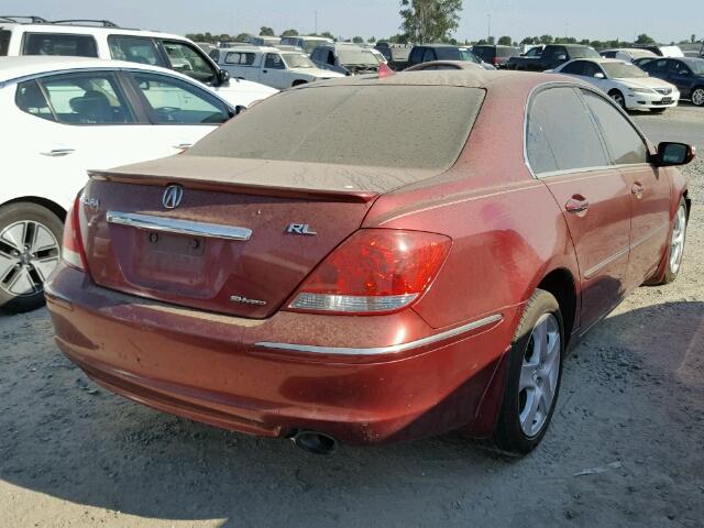 JH4KB16555C003749 - 2005 ACURA RL RED photo 4