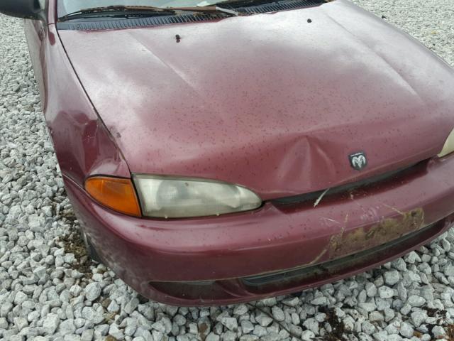 JB3EA36C5RU065701 - 1994 DODGE COLT BURGUNDY photo 9