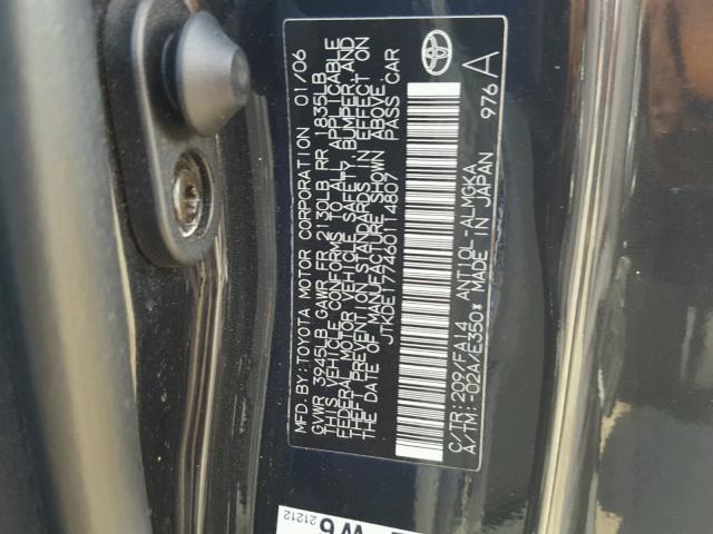 JTKDE177460114807 - 2006 TOYOTA SCION TC 黑色 照片 10