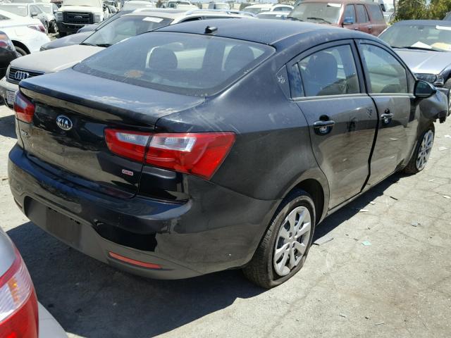 KNADM4A38E6377490 - 2014 KIA RIO LX BLACK photo 4