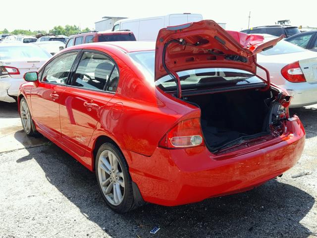 2HGFA55508H704331 - 2008 HONDA CIVIC SI RED photo 3