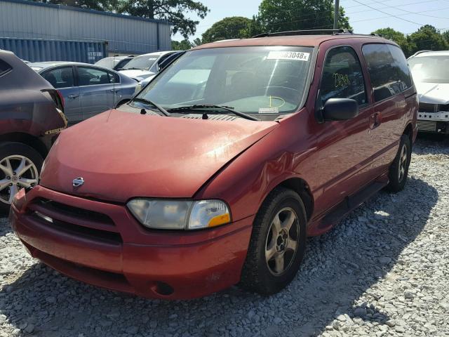 4N2ZN15T31D827936 - 2001 NISSAN QUEST GXE RED photo 2