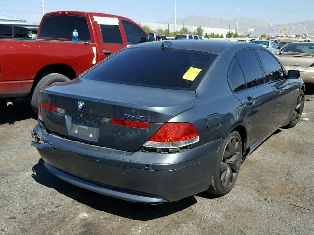 WBAGL63464DP68830 - 2004 BMW 745 I GRAY photo 4