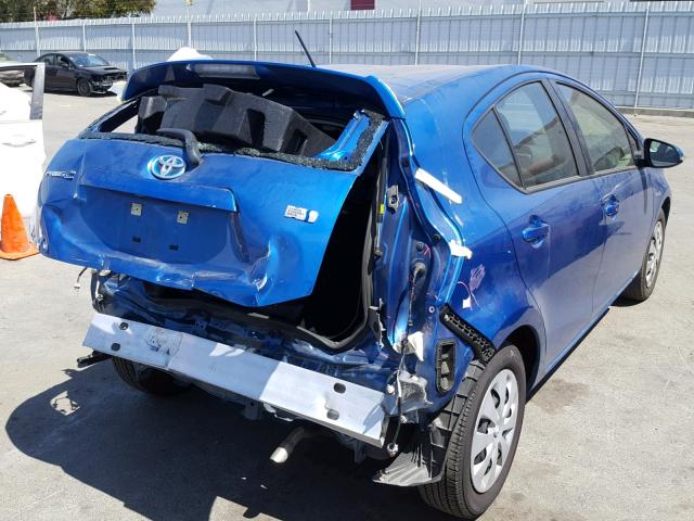 JTDKDTB35D1555435 - 2013 TOYOTA PRIUS C BLUE photo 4