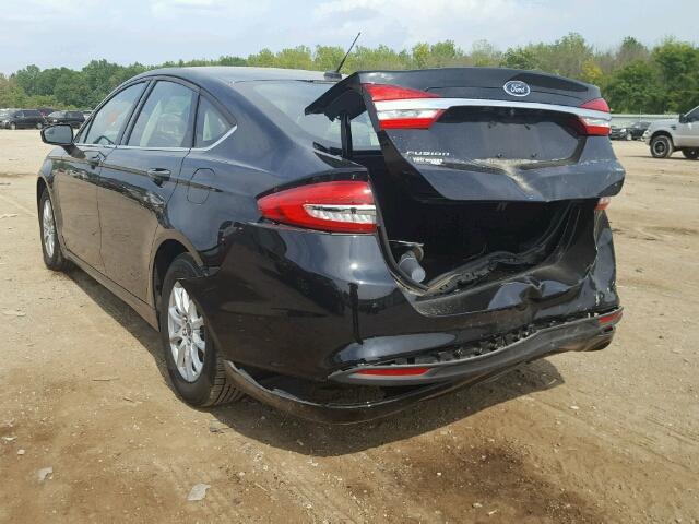 3FA6P0G73HR279499 - 2017 FORD FUSION S BLACK photo 3