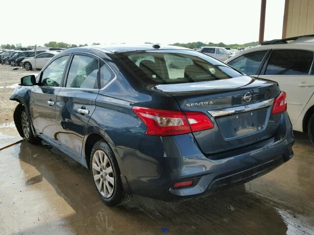 3N1AB7AP8HY239870 - 2017 NISSAN SENTRA S BLUE photo 3